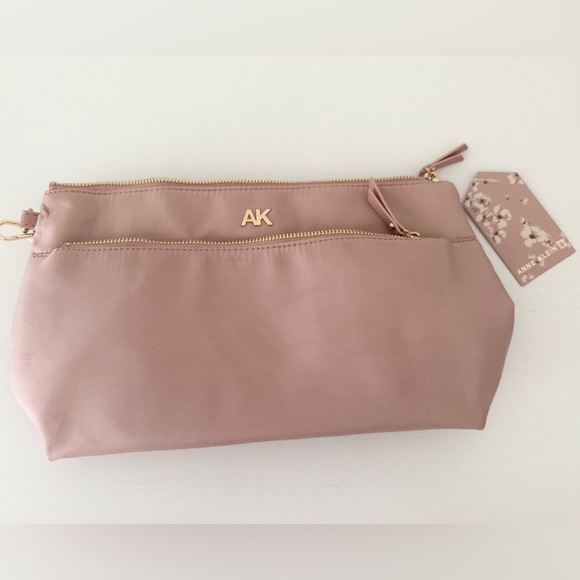 Anne Klein Handbags - NWT Anne Klein pink large cosmetic / makeup bag with wrist strap